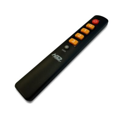 HDfury IR Remote Controller for Vertex2, Diva, and VRRoom – compact remote for easy input selection, OSD control, and reboot functionality.